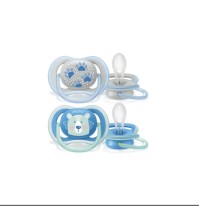 Avent Ultra Air Ορθοδοντική Πιπίλα Σιλικόνης Bear Boy SCF085/03 6-18m, 2 τεμ