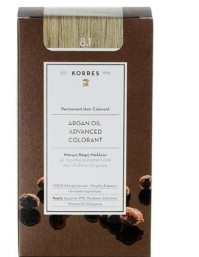Korres Argan Oil Advanced Colorant Βαφή Μαλλιών 8.1 Ξανθό Ανοιχτό Σαντρέ 50ml