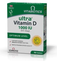 Vitabiotics Ultra Vitamin D3 1000 IU, Συμπλήρωμα Διατροφής Βιταμίνης D3, 96tabs