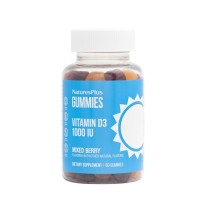 Natures Plus Gummies Vitamin D3 1000iu Συμπλήρωμα Διατροφής Για Ενίσχυση Της Οστικής Πυκνότητας Με Γεύση Βατόμουρο 60 ζελεδάκια