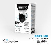 Μάσκα FFP2 KN95 Pro Active-Tex Μαύρη (10 τεμ)