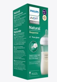 Avent Γυάλινο Μπιμπερό Natural Response με Θηλή Σιλικόνης 240ml για 1+ μηνών (SCY933/01)