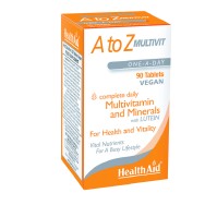 Health Aid Vegan A to Z MULTIVIT Πολυβιταμινούχο Συμπλήρωμα Διατροφής με Βιταμίνες, Μέταλλα & Λουτεΐνη 90 Ταμπλέτες