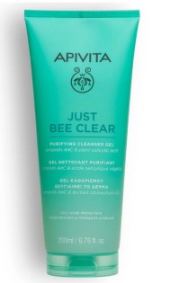Apivita Just Bee Clear Purifying Cleansing Gel - Τζελ Καθαρισμού που Εξυγιαίνει Το Δέρμα 200ml