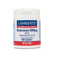 Lamberts Selenium Συμπλήρωμα Διατροφής που παρέχει 200μg στοιχειακού σεληνίου και βιταμίνες Α C και Ε 100 Ταμπλέτες