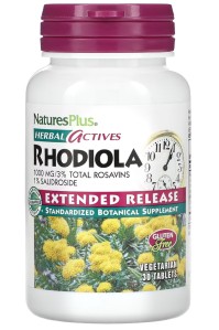 Natures Plus Rhodiola 1000mg Extended Release Συμπλήρωμα Διατροφής Για Τη Βελτίωση Της Συγκέντρωσης & Της Μνήμης 30 ταμπλέτες