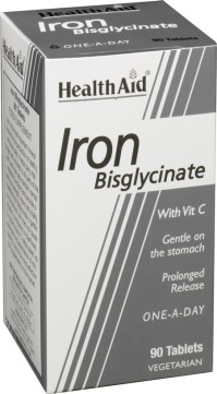 Health Aid Iron Bisglycinate with Vit C Σίδηρος Δισγλυκινικός 30mg με Βιταμίνη C 90tabs