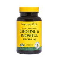 Natures Plus Choline & Inositol 500/500mg Συμπλήρωμα Χολίνης & Ινοσιτόλης Για Την Καλή Υγεία Του Νευρικού Συστήματος 60 ταμπλέτες