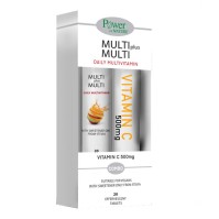 Power Health Multi Plus Multi Πολυβιταμίνη Για Κάθε Μέρα με Στέβια 20eff + Δώρο Vitamin C 500mg Πορτοκάλι 20eff