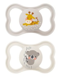 Mam Air Πιπίλα Σιλικόνης με Θηλή Skinsoft 215SU για 6-16 μηνών Unisex Γκρι/Μπεζ, 2τμχ