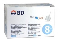 BD Βελόνες για πένες Ινσουλίνης 31G X 8mm, 100τμχ (Thin Wall)