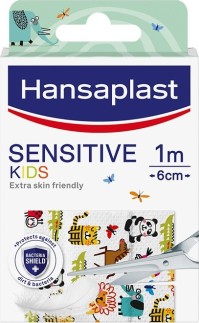Hansaplast Sensitive Kids Animals Παιδικό Υποαλλεργικό Αυτοκόλλητο Ρολό Επίθεμα με Σχέδια Ζωάκια 1m x 6cm