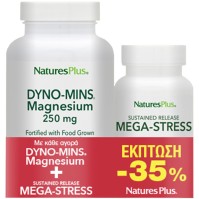 Natures Plus Dyno-Mins Magnesium 250mg 90 ταμπλέτες & Mega-Stress Complex 30 ταμπλέτες