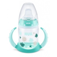 Nuk Μπιμπερό, First Choice Μπιμπερό Εκπαίδευσης με Ρύγχος Σιλικόνης 6-18 μηνών 150ml Temperature Control σε πράσινο* 10.743.943