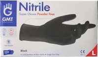 GMT Super Gloves Γάντια Νιτριλίου Χωρίς Πούδρα Χρώμα Μαύρο Μέγεθος Large 100 Τεμάχια