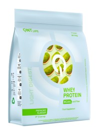 QNT Light Digest Whey Πρωτεΐνη Ορού Γάλακτος Χωρίς Γλουτένη με Γεύση Φυστίκι 500gr
