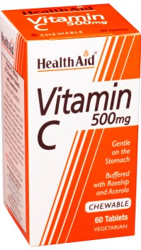 HEALTH AID Vitamin C 500mg Chewable Orange Flavour tablets 60s