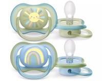 Philips Avent Πιπίλα Ultra Air για 0-6 μηνών Sun/Rainbow Green/Light Blue 2τμχ