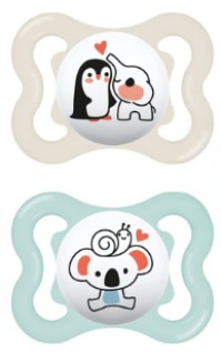 Mam Supreme Ορθοδοντική Πιπίλα Σιλικόνης 145SU για 2-6 μηνών Unisex Μπεζ/Βεραμάν, 2τμχ