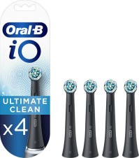 Oral-B iO Ultimate Clean Black Ανταλλακτικές Κεφαλές Ηλεκτρικής Οδοντόβουρτσας για Αποτελεσματικό Καθαρισμό, Μαύρο Χρώμα, 4τεμ