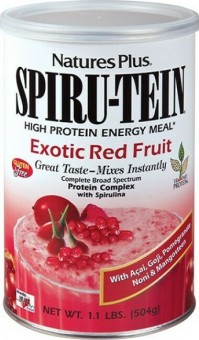 Natures Plus Spiru-Tein High-Protein Energy Meal Χωρίς Γλουτένη με Γεύση Exotic Red Fruit 504gr