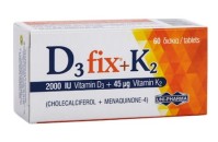 Uni-Pharma Συμπλήρωμα Διατροφής D3 Fix 2000iu + K2 45mg 60 κάψουλες