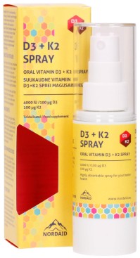 Nordaid K2+D3 Oral Spray 30ml (Συμπλήρωμα Διατροφής σε Yπογλώσιο Spray με Βιταμίνη D3 & K2)