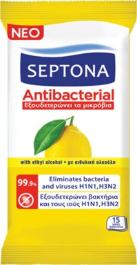 Septona Antibacterial Lemon 15τμχ