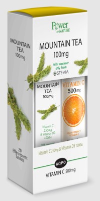 Power Of Nature Mountain Tea100mg Vitamin C 250mg and Vitamin D3 1000iu 20 αναβράζοντα δισκία & Vitamin C 20 αναβράζοντα δισκία