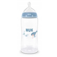 NUK First Choice Plus Μπιμπερό Πλαστικό με Ένδειξη Θερμοκρασίας Φάλαινα 3m+ 300ml