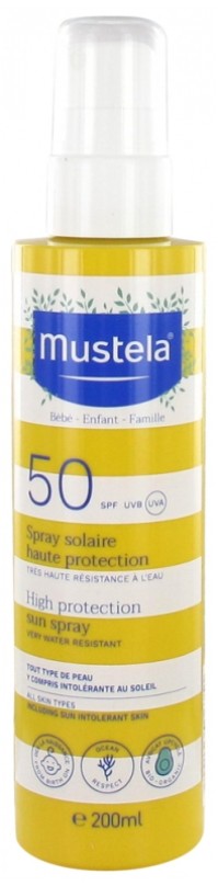 Mustela Sun Spray Very High Protection SPF50+ Βρεφικό/Παιδικό Αντηλιακό Προσώπου και Σώματος Πολύ Υψηλής Προστασίας, 200ml