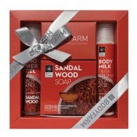 Bodyfarm Sandalwood Mini Σετ Περιποίησης με Αφρόλουτρο Σανταλόξυλο 50ml & Γαλάκτωμα Σανταλόξυλο 50ml & Σαπούνι Σανταλόξυλο 110gr