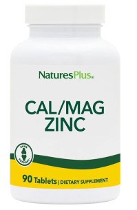 Natures Plus Cal/Mag/Zinc Συμπλήρωμα διατροφής με ασβέστιο, μαγνήσιο και ψευδάργυρος, χρήσιμο για την ενδυνάμωση και την διατήρηση των οστών 90tabs.