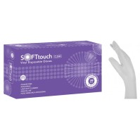 Soft Touch Γάντια Βινυλίου - Λευκό χωρίς πούδρα Medium (100τμχ)