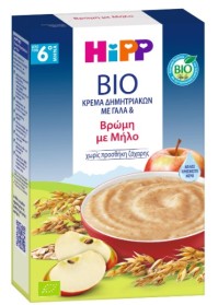 Hipp Κρέμα Δημητριακών με Γάλα και Βρώμη με Μήλο απο τον 6ο 250gr