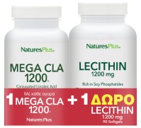 Natures Plus Συμπλήρωμα Διατροφής με CLA & Λεκιθίνη Mega CLA 1200mg 60μαλακές κάψουλες & Lecithin 1200mg 90 μαλακές κάψουλες