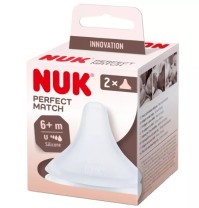 Nuk Perfect Match Θηλή Σιλικόνης Μέγεθος U 6+m, 2τεμ