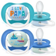 AVENT ΠΙΠΙΛΕΣ ULTRA AIR HAPPY SILICONE PACIFIER 6-18M ΑΓΟΡΙ (2ΤΕΜ)