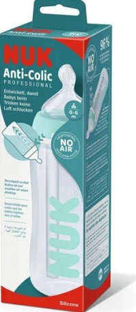 Nuk Πλαστικό Μπιμπερό Professional Temperature Control Κατά των Κολικών με Θηλή Σιλικόνης 300ml για 0-6 μηνών