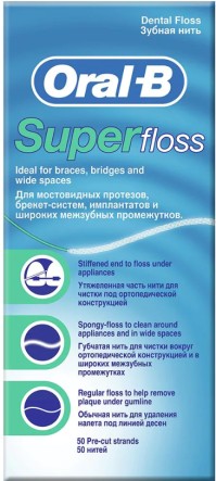 Oral-B Super Floss Οδοντικό Νήμα με Κερί, 50τεμ