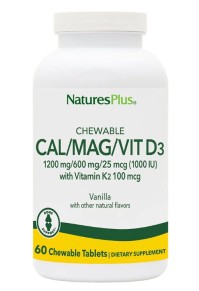 Natures Plus Cal/Mag/Vit D3 With Vitamin K2 Συμπλήρωμα Δίαιτας 90 ταμπλέτες. Πρωτοποριακή Φόρμουλα με τα πλέον Βιοδιαθέσιμα και Αποτελεσματικά Θρεπτικά Συστατικά για την Υγεία των Οστών και την Αντιμετώπιση της Οστεοπόρωσης.