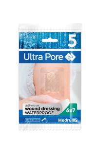 Medrull Ultra Pore Adhesive Wound Dressing Αυτοκόλλητη, Αδιάβροχη Γάζα 6*7 cm 5τμχ