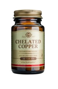 Solgar Chelated Copper Συμπλήρωμα Διατροφής Χαλκού για την Καλή Υγεία Οστών, Δέρματος & Μαλλιών, 100 tabs