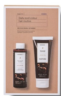 Korres Daily Post-Colour Hair Routine με Argan Oil Σαμπουάν Για Μετά Τη Βαφή, 250ml & Μαλλακτική Κρέμα, 200ml