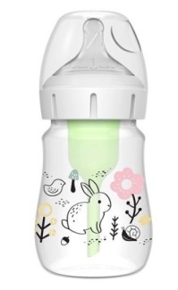 Dr. Browns Options+ Anti-Colic 0m+ WB 51009 Πλαστικό Μπιμπερό Με Φαρδύ Λαιμό, Λαγουδάκι 150ml
