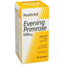 HEALTH AID Evening Primrose Oil 1000mg Συμπλήρωμα Διατροφής με Έλαιο Νυχτολούλουδου για την Ενίσχυση του Καρδιαγγειακού & Νευρικού Συστήματος, Αντιμετωπίζει τα Προεμμηνορροϊκά Συμπτώματα & Ανακουφίζει από τα Συμπτώματα της Εμμηνόπαυσης 90 Κάψουλες