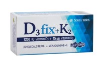 Uni-Pharma D3 Fix 1200iu + K2 45mg Συμπλήρωμα Διατροφής 60 Κάψουλες