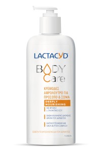 Lactacyd Body Care Deeply Nourishing Κρεμώδες Αφρόλουτρο Για Πρόσωπο & Σώμα Για Κανονικό, Ξηρό & Ευαίσθητο Δέρμα 300ml