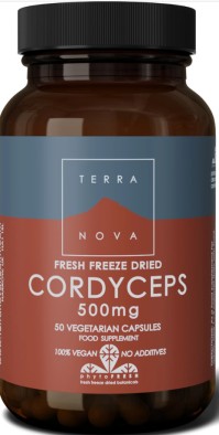 TerraNova Fresh Freeze Dried Cordyceps 500mg για Αύξηση των Επιπέδων Ενέργειας & Αντοχής, 50caps