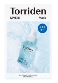 Torriden DIVE-IN Μάσκα Προσώπου με 5D Υαλουρονικό Οξύ για Βαθιά Ενυδάτωση & Καταπράυνση 27ml
